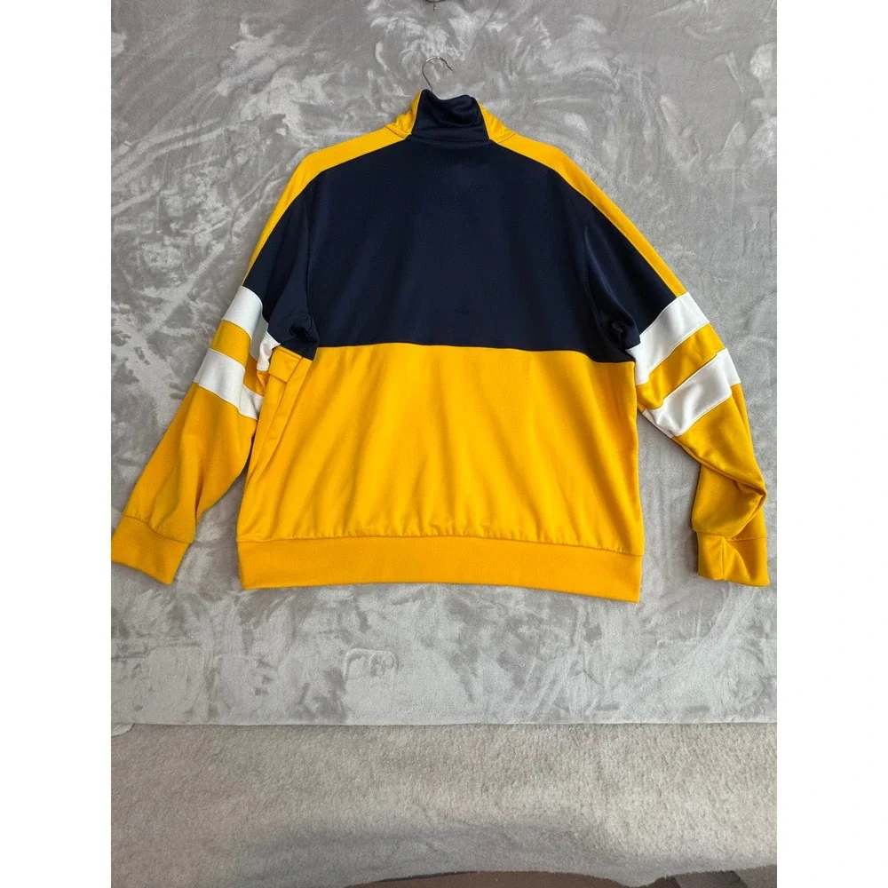 Nike Air Mens Large Quarter Zip Track Jacket Navy Yellow Colorblock‎ AR1839-451